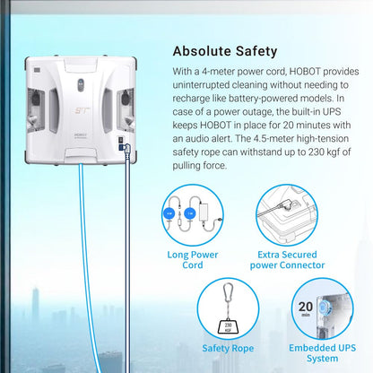 HOBOT S7 Pro Window Cleaning Robot Ultrasonic Spray 4800Pa Smart