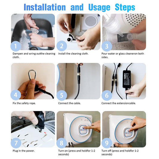 BINMIT Window Cleaning Robot 8000Pa Smart Auto Spray Glass Cleaner
