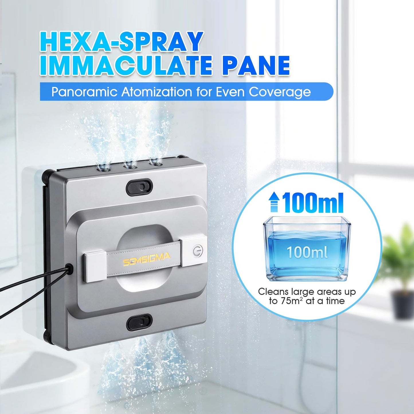 SGMSIGMA M85 Window Cleaning Robot 6000Pa Smart Spray Cleaner