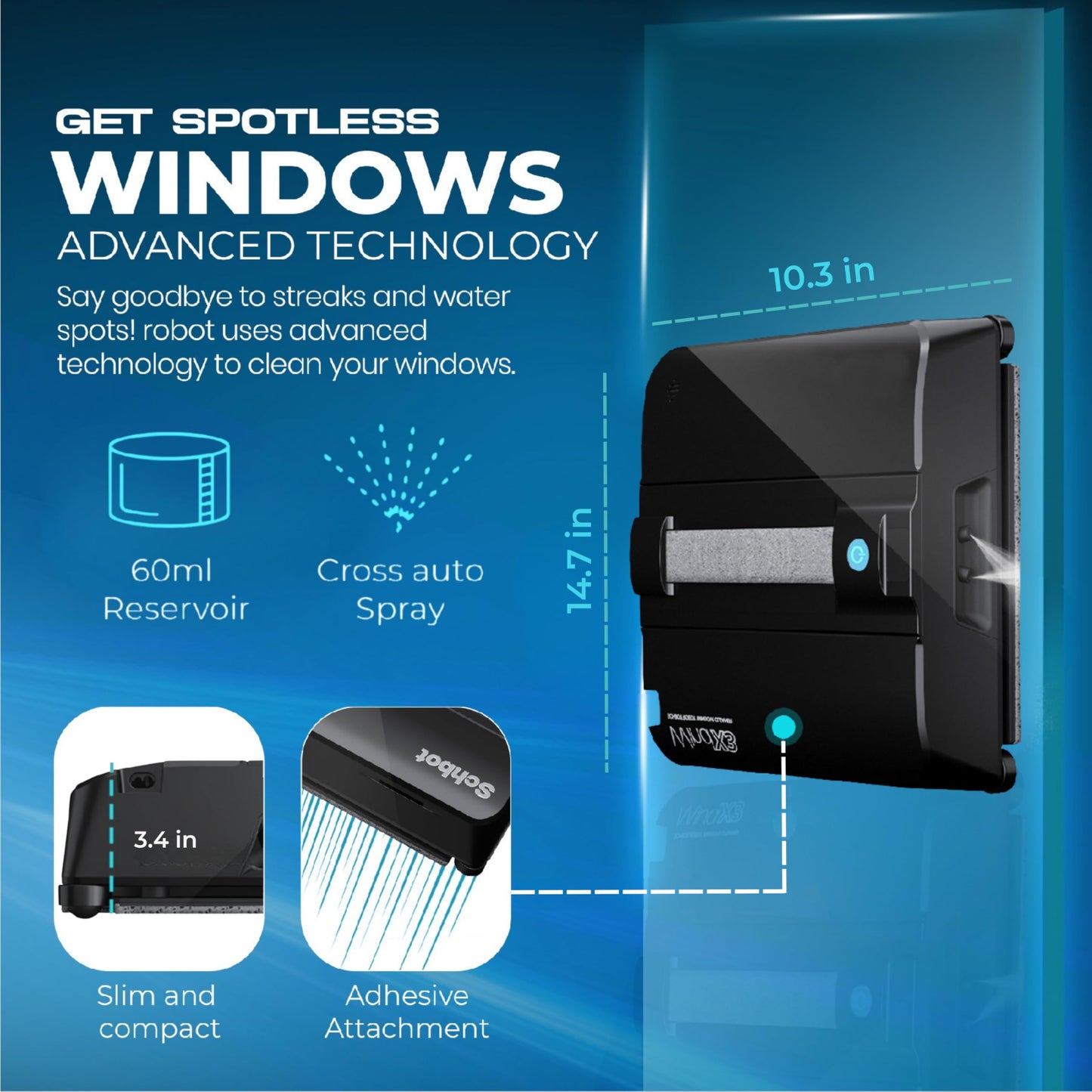 Schbot Wind X3 Window Cleaning Robot Auto Spray Smart Cleaner