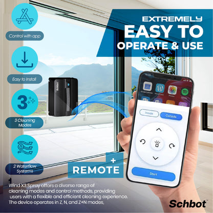 Schbot Wind X3 Window Cleaning Robot Auto Spray Smart Cleaner